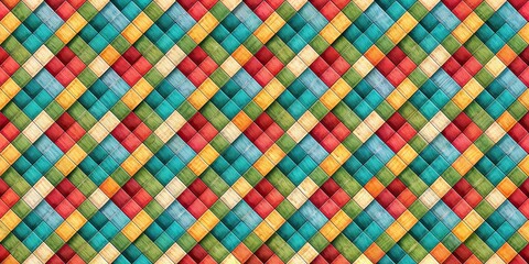 Rhombus seamless pattern with a woven texture, geometric, abstract, design, background, repeat, fabric, textile, diamond, shape