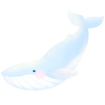 recommend clip art: Blue Whale cartoon pastel style illustration Cute ocean whale fish Hand drawn