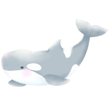 recommend clip art: Killed whale cartoon pastel style illustration Cute ocean whale fish Hand drawn