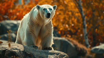 polar bear in nature. Selective focus.
