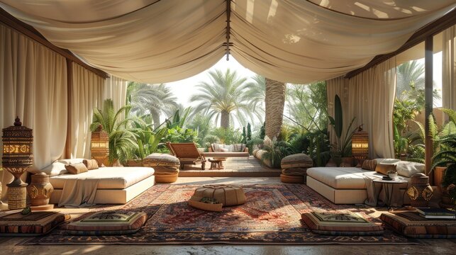 Relaxing Oasis in a Lush Garden