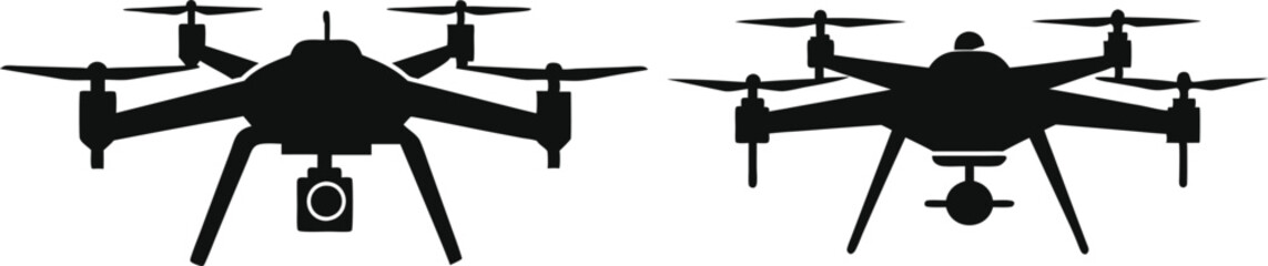 drone silhouette vector illustration on white background  