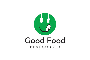 Good food best cooked restaurant logo design royalty free image vector business template 