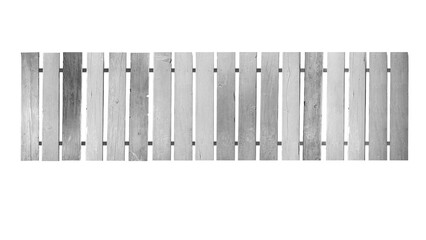 Grey old wooden fence isolated on transparent background