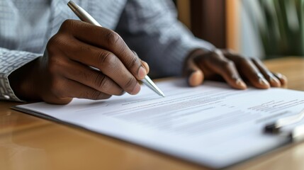 The signing of a document