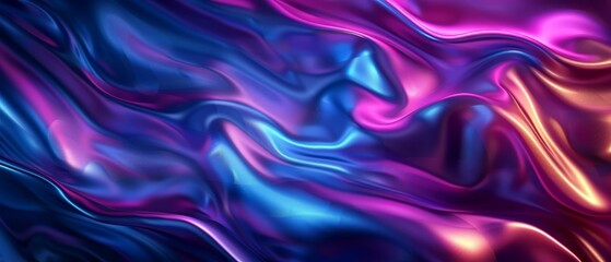 Obraz premium A tight shot of a purple-blue backdrop, featuring undulating waves at image edge