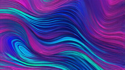 Colorful Abstract Waves Illustration - Vibrant Blue, Pink, and Green Swirling Lines for Modern Design and Art Projects