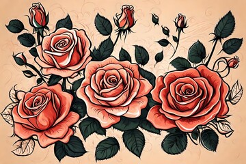 seamless pattern with roses