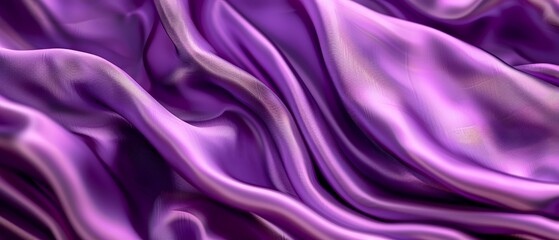 Fototapeta premium A tight shot of a purple fabric's undulating wave pattern at its upper edge