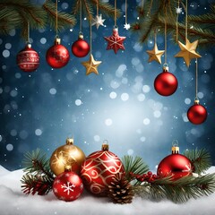 christmas background with balls