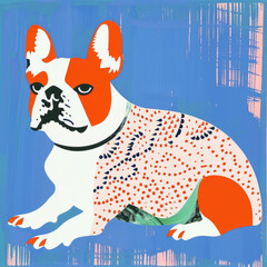 A French Bulldog painting