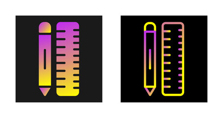 Pencil with Ruler Vector Icon