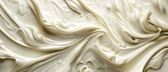 Obraz premium A tight shot of a cream-colored liquid with a subtle brown tint visible at its surface