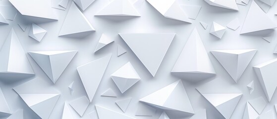 Fototapeta premium A collection of white origami figures seemingly suspended against a pristine white backdrop