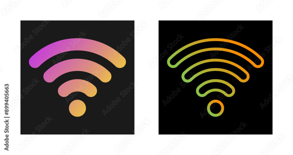 Sticker wifi signal vector icon