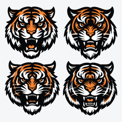 Tiger Vector Illustration Silhouette Collection