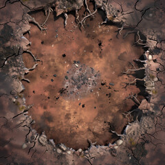 Post Apocalyptic  Battle Map  for RPG ,Map for Dungeons and Dragons,DnD map, Tabletop Role-Playing Games, Adventure Game Background, Top-Down View