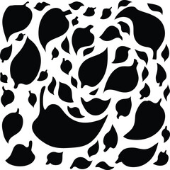 Floral vector pattern black and white