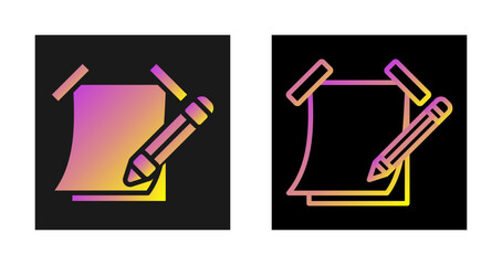 Sticky note with pencil Vector Icon