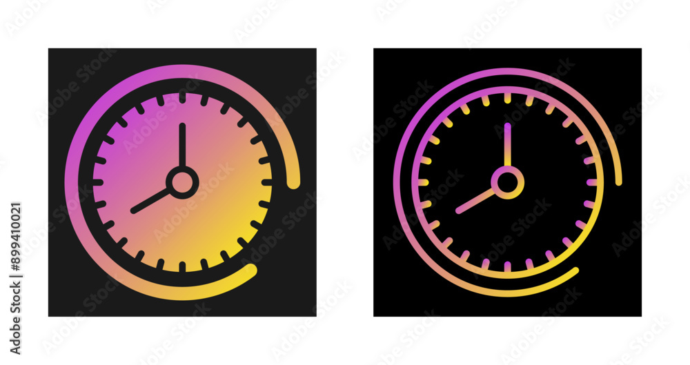 Poster Clock Vector Icon