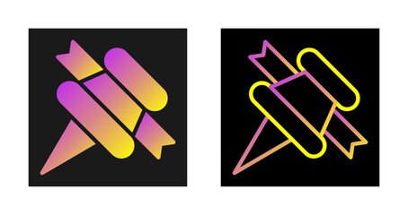 Pushpin with ribbon Vector Icon