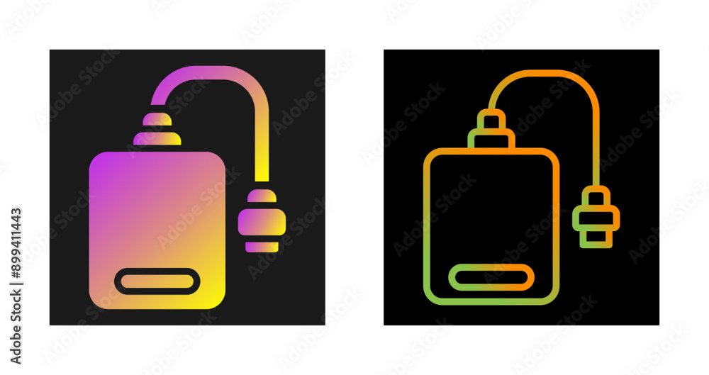 Sticker external hard drive vector icon