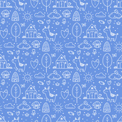 Vector Children's Seamless Pattern Kid Baby Print