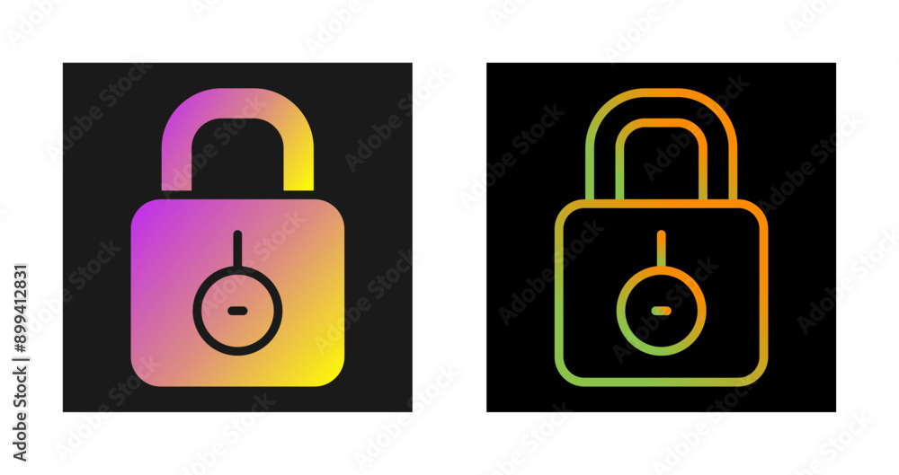 Wall mural lock vector icon