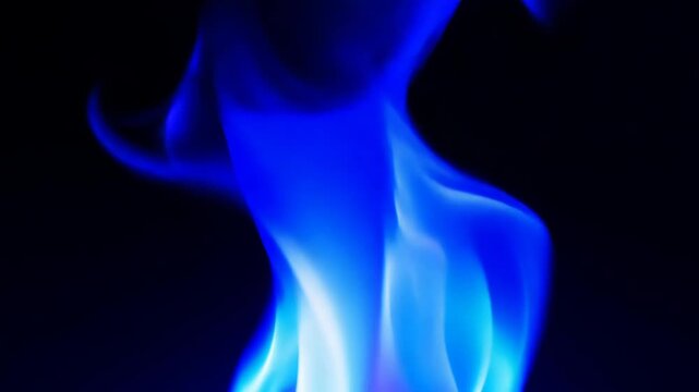 Elegant Blue Flame Isolated on Black