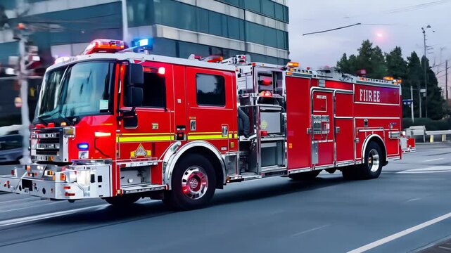 Speeding Fire Truck on Duty