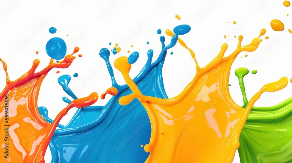 Aufkleber a vibrant splash of color dances across a white canvas, showcasing a lively abstract expression in a