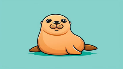 A vibrant, detailed illustration of a seal, featuring unique engravings that highlight its playful nature and colorful charm.
