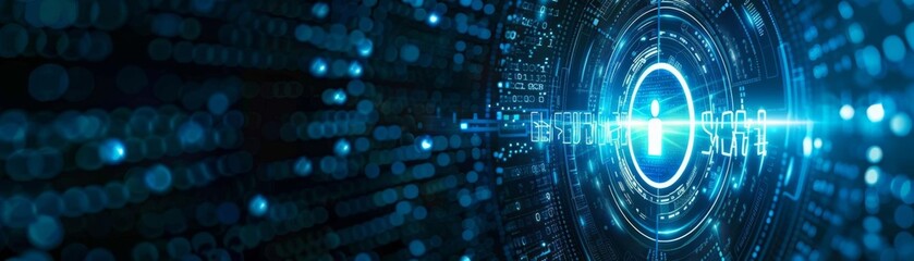 Obraz premium Administrative secrecy, encrypted monitoring, secure data management in education