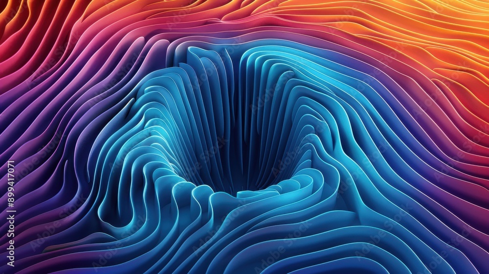 Poster experience a vibrant burst of neon colors and lines, creating an immersive 3d explosion of psychedel
