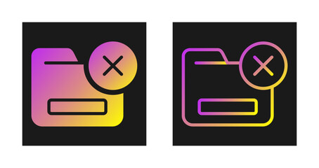 Folder with a Cross Vector Icon