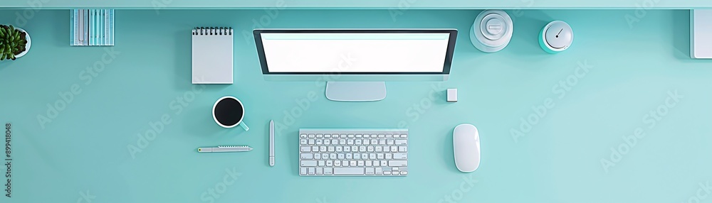 Poster a natural workspace with seo graphs and creative elements, emphasizing content creation