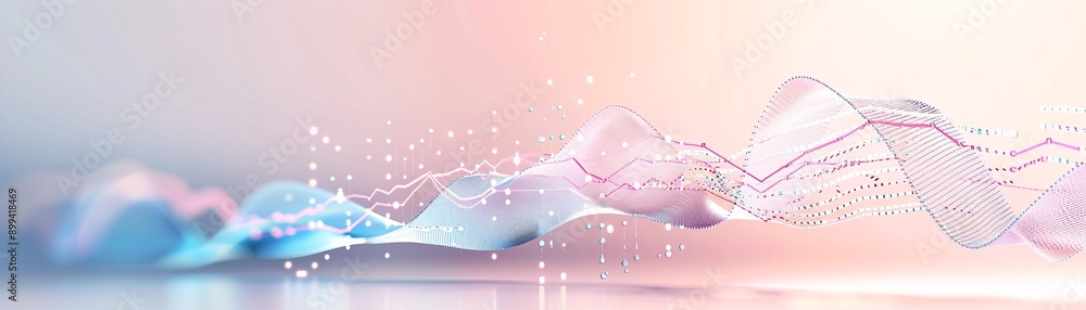 Poster soft gradient background with seo graphs, representing effective campaigns