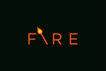 Fire typography flame logo design royalty free image vector business template 
