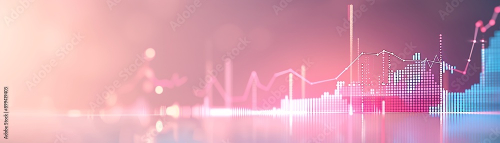 Poster a gentle gradient background with a professional digital analytics dashboard, representing brand awa