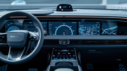 Fototapeta premium 車載センサーシステムとダッシュボードのリアルタイムデータ