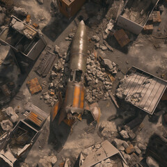 Post Apocalyptic  Battle Map  for RPG ,Map for Dungeons and Dragons,DnD map, Tabletop Role-Playing Games, Adventure Game Background, Top-Down View