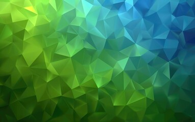 An abstract background with triangles in blue and green gradient. vector illustration in the style of abstract mosaic art. Suitable as the banner of your website, social media posts and template.
