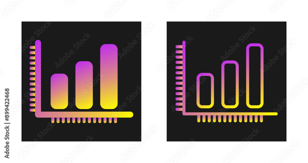 Wall mural bar chart vector icon