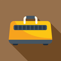 Yellow plastic pet carrier for safe and comfortable traveling with a cat or a dog