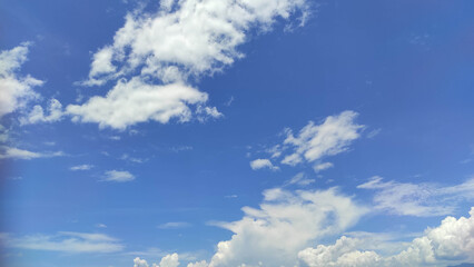 Blue sky of the day with few clouds