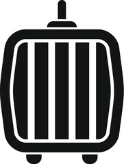 Black silhouette icon of a funicular cable car moving up a mountainside