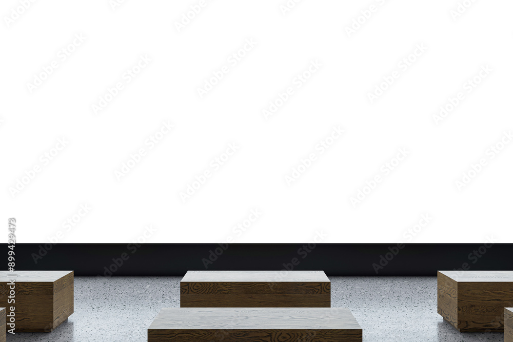 Poster empty cinema screen in modern theater hall. 3d rendering