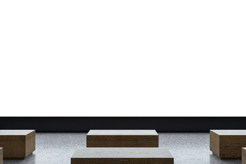 Empty Cinema Screen in Modern Theater Hall. 3D Rendering