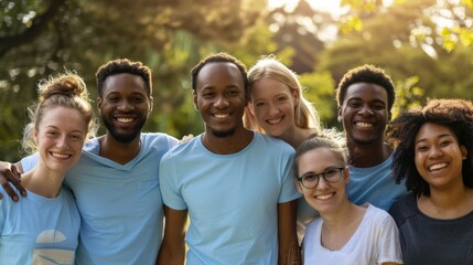 The group of diverse friends