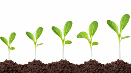Stunning macro photography reveals seedling growth in vibrant detail, showcasing natures beauty against a crisp white backdrop.